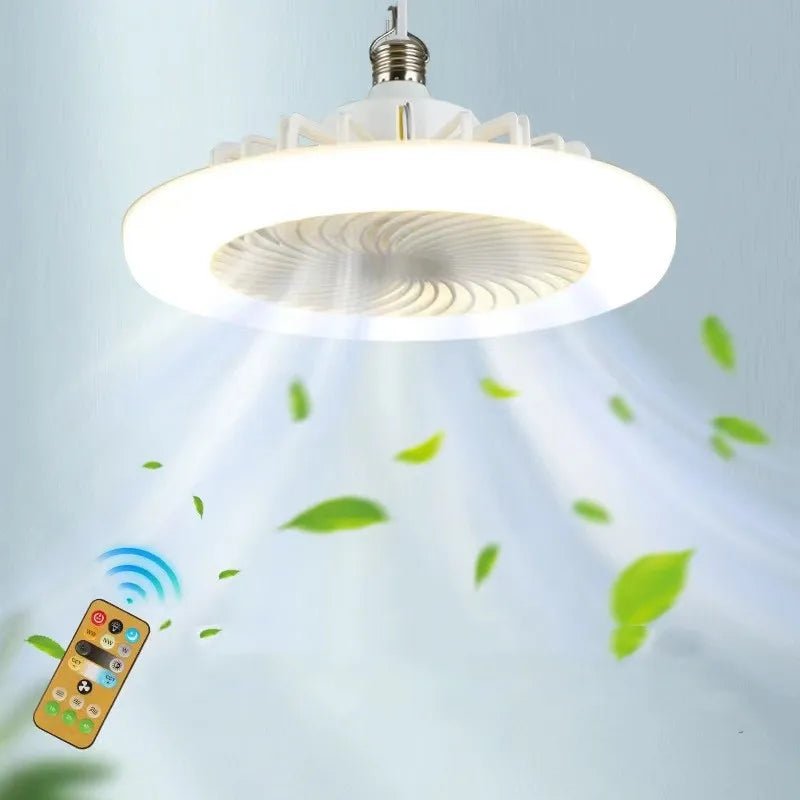 Smart Remote Control Ceiling Fan with LED Lighting Ceiling Fan with Lights Remote Control E27 Converter Base for Living Room - Figgostyle