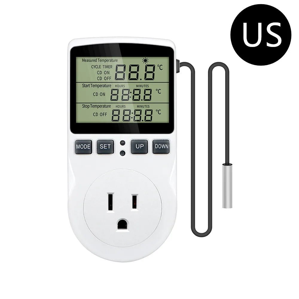Smart Thermostat EU US UK AU FR Plug Timer Socket Multi - Function Temperature Controller Switch for Heating Cooling - Figgostyle