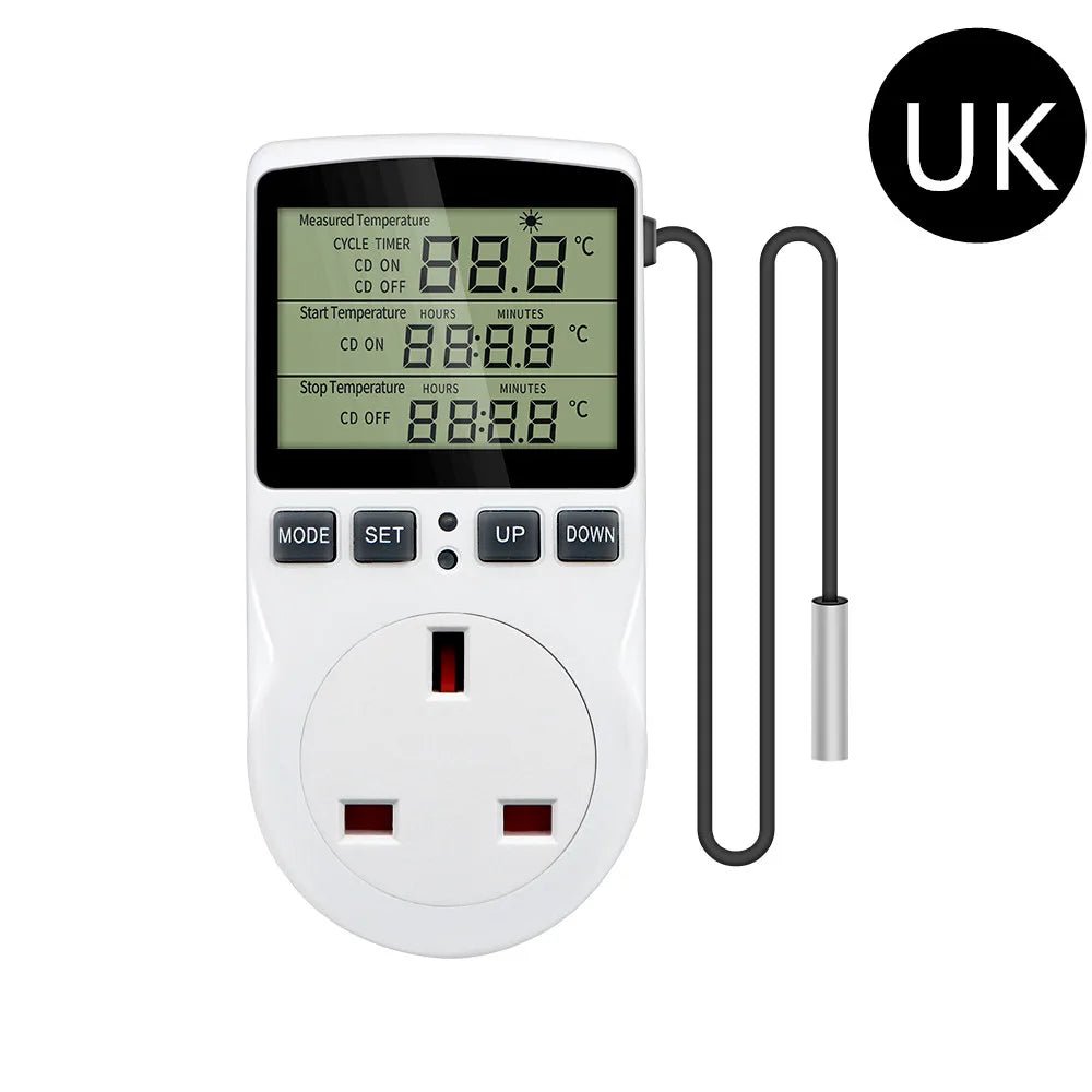 Smart Thermostat EU US UK AU FR Plug Timer Socket Multi - Function Temperature Controller Switch for Heating Cooling - Figgostyle