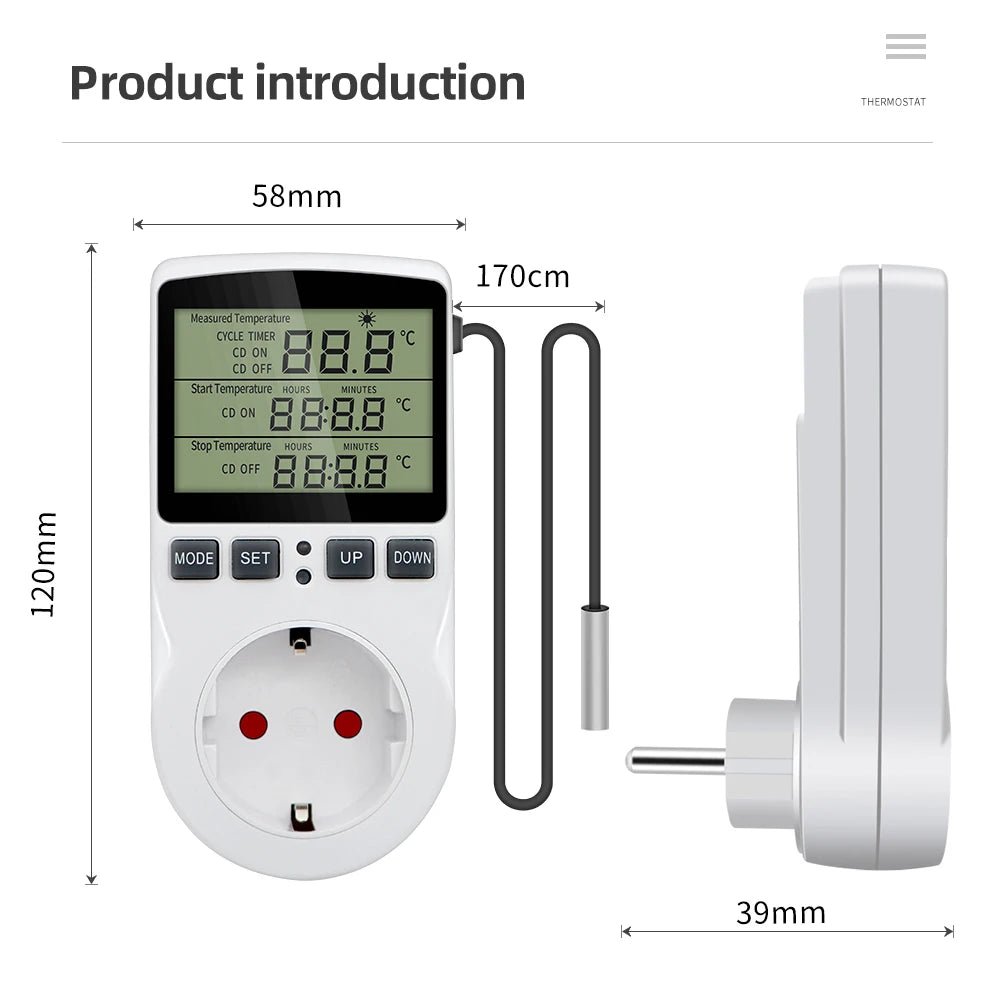 Smart Thermostat EU US UK AU FR Plug Timer Socket Multi - Function Temperature Controller Switch for Heating Cooling - Figgostyle