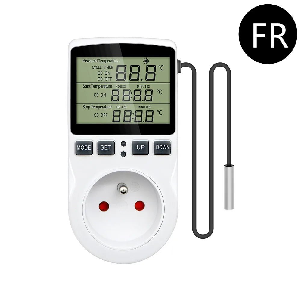Smart Thermostat EU US UK AU FR Plug Timer Socket Multi - Function Temperature Controller Switch for Heating Cooling - Figgostyle