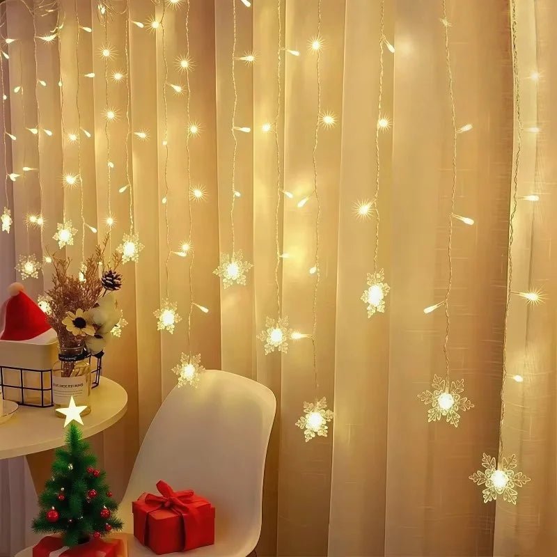 Snowflake LED Curtain Lights ❄️✨ - Figgostyle