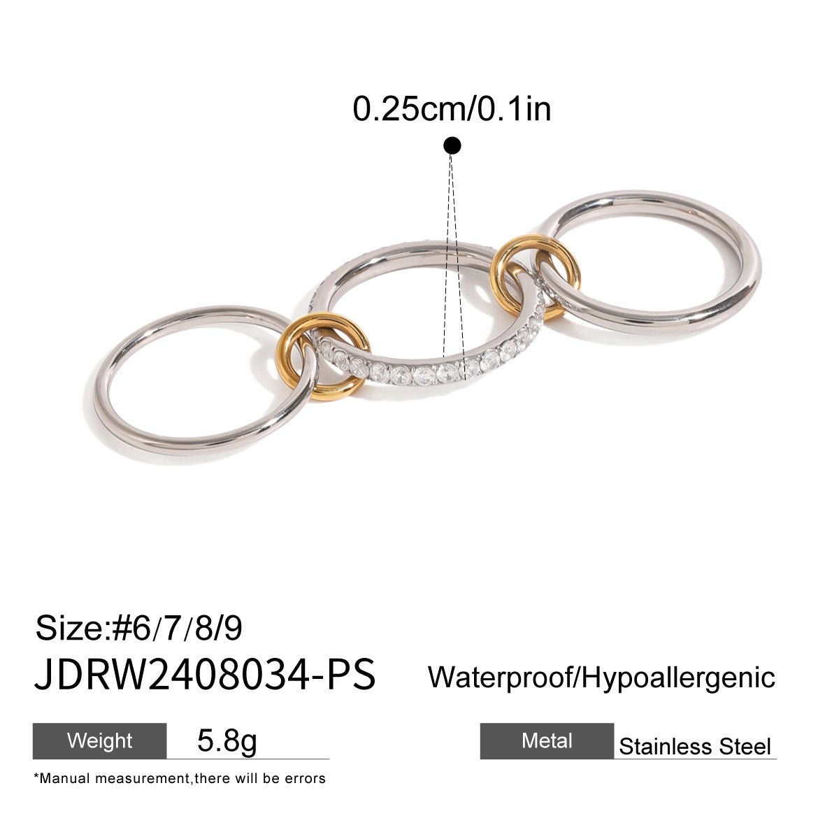 Stacked pearl rings, titanium steel non - fading jewelry - Figgostyle