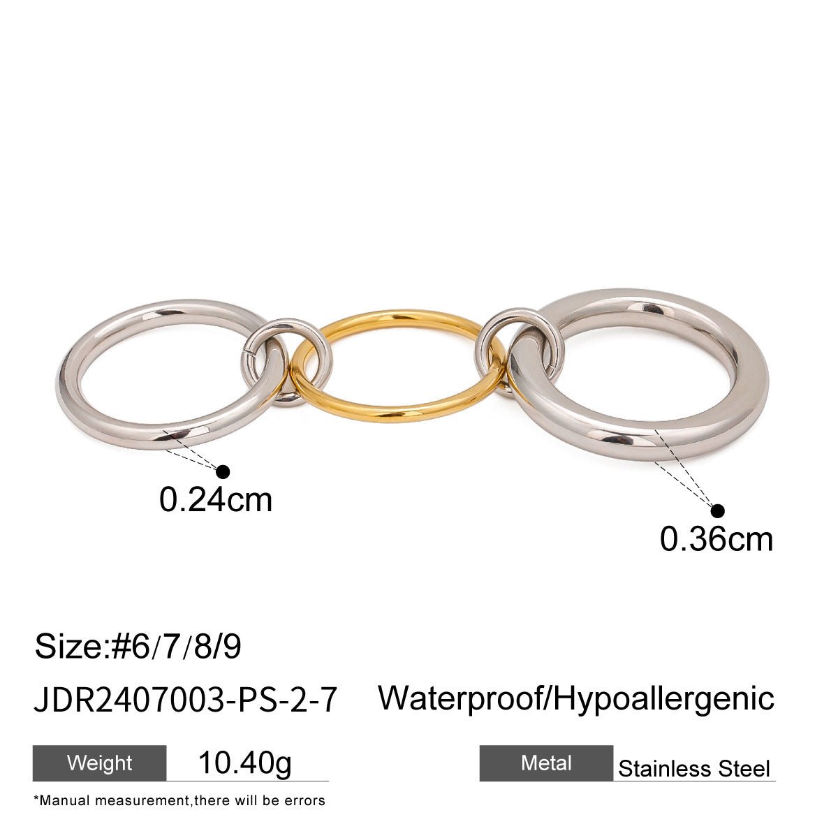 Stacked pearl rings, titanium steel non - fading jewelry - Figgostyle