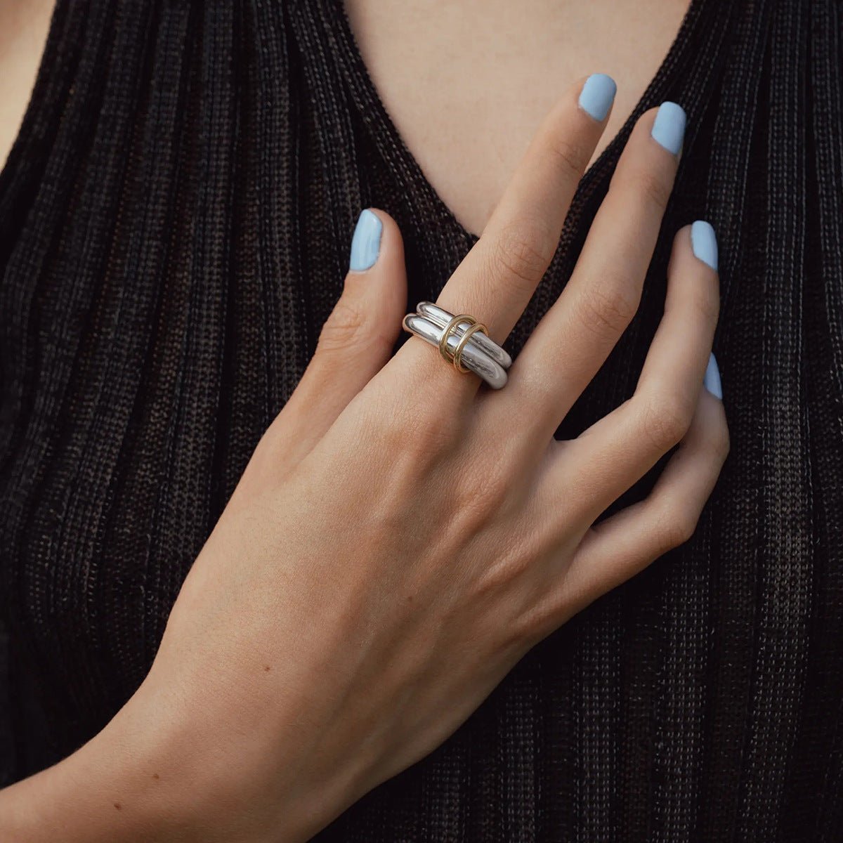 Stacked pearl rings, titanium steel non - fading jewelry - Figgostyle