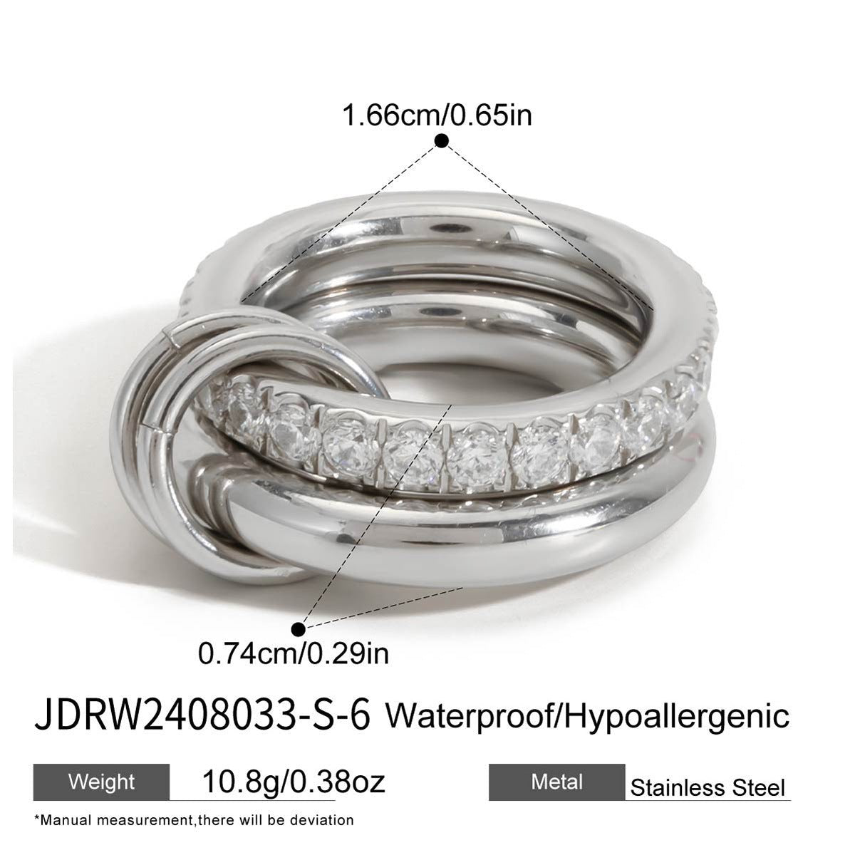 Stacked pearl rings, titanium steel non - fading jewelry - Figgostyle