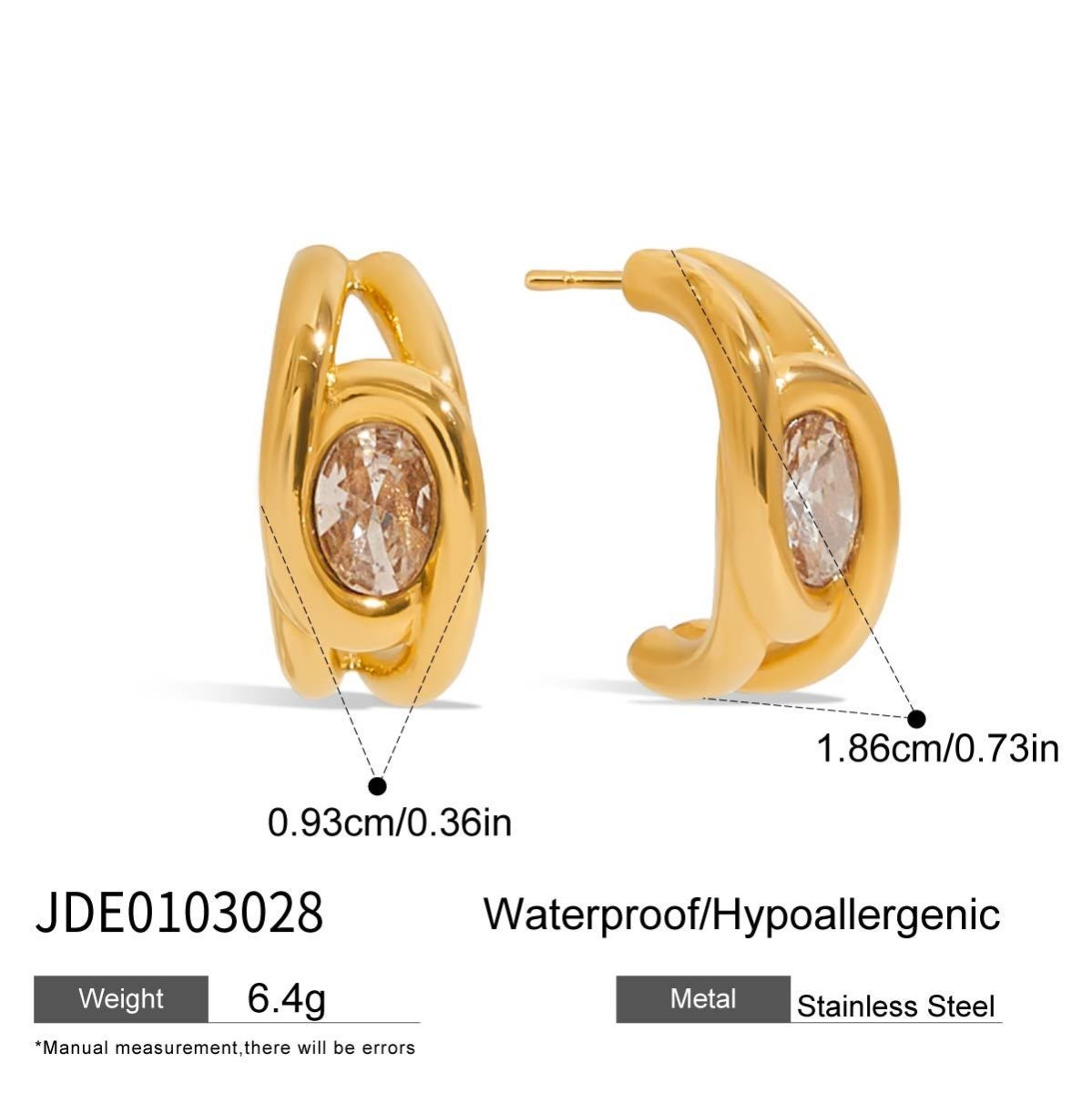 Stainless steel earrings, luxurious and sophisticated earrings - Figgostyle