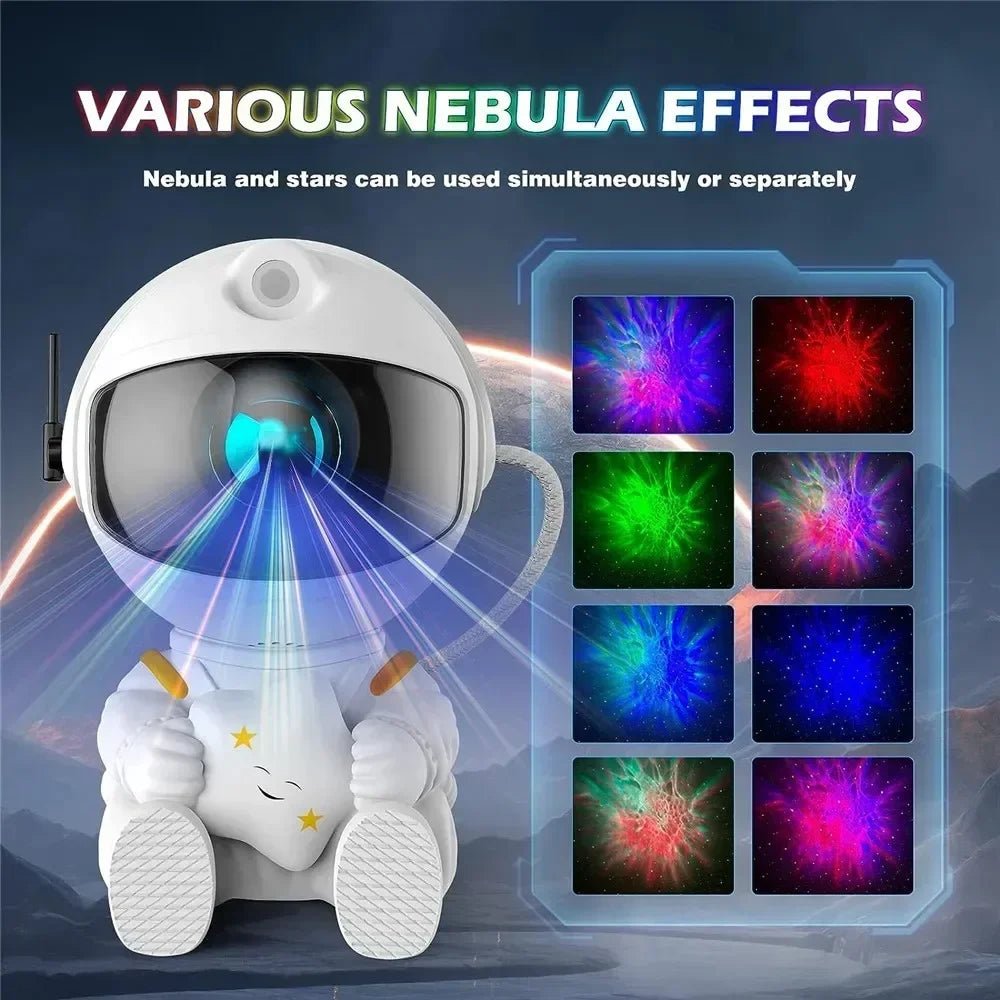 Star Projector Galaxy Night Light Astronaut Space Projector Starry Nebula Ceiling LED Lamp for Bedroom Home Decorative Kids Gift - Figgostyle