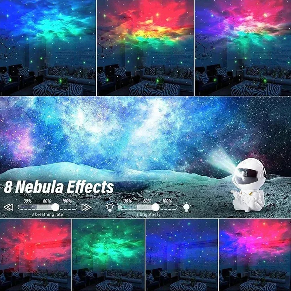 Star Projector Galaxy Night Light Astronaut Space Projector Starry Nebula Ceiling LED Lamp for Bedroom Home Decorative Kids Gift - Figgostyle