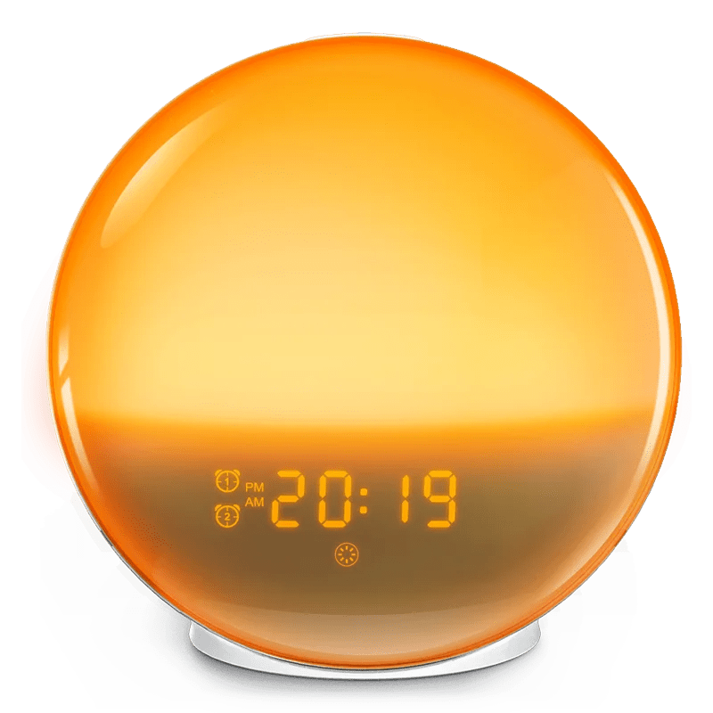 Sunrise Alarm Clock Wake Up Light Clock Sunrise/Sunset Simulation Digital Clock with Night Light FM Radio Desk Clocks - Figgostyle
