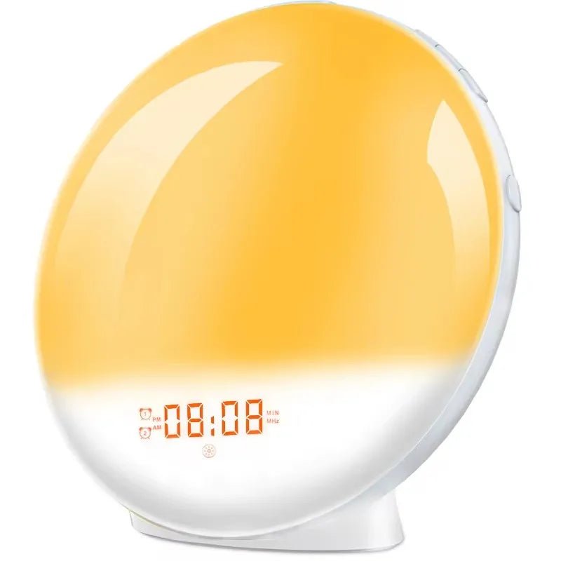 Sunrise Alarm Clock Wake Up Light Clock Sunrise/Sunset Simulation Digital Clock with Night Light FM Radio Desk Clocks - Figgostyle