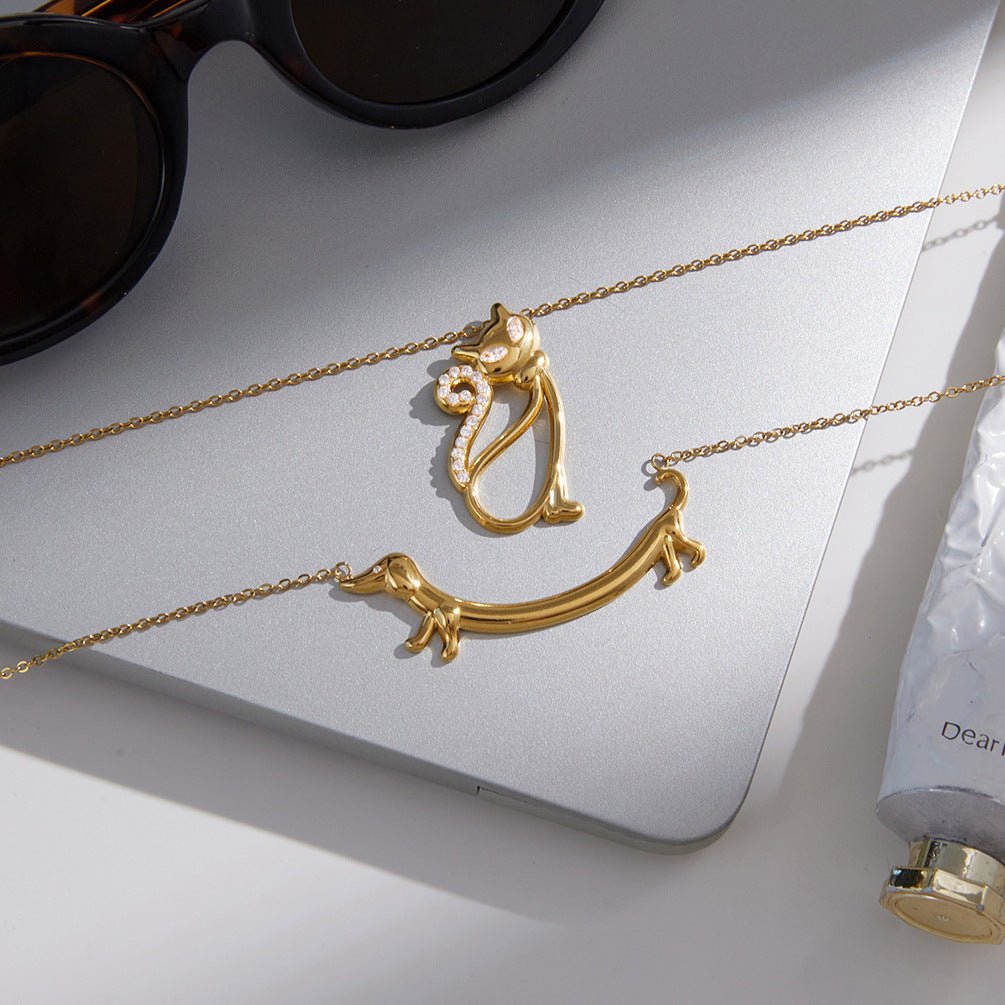Titanium steel dachshund necklace - Figgostyle