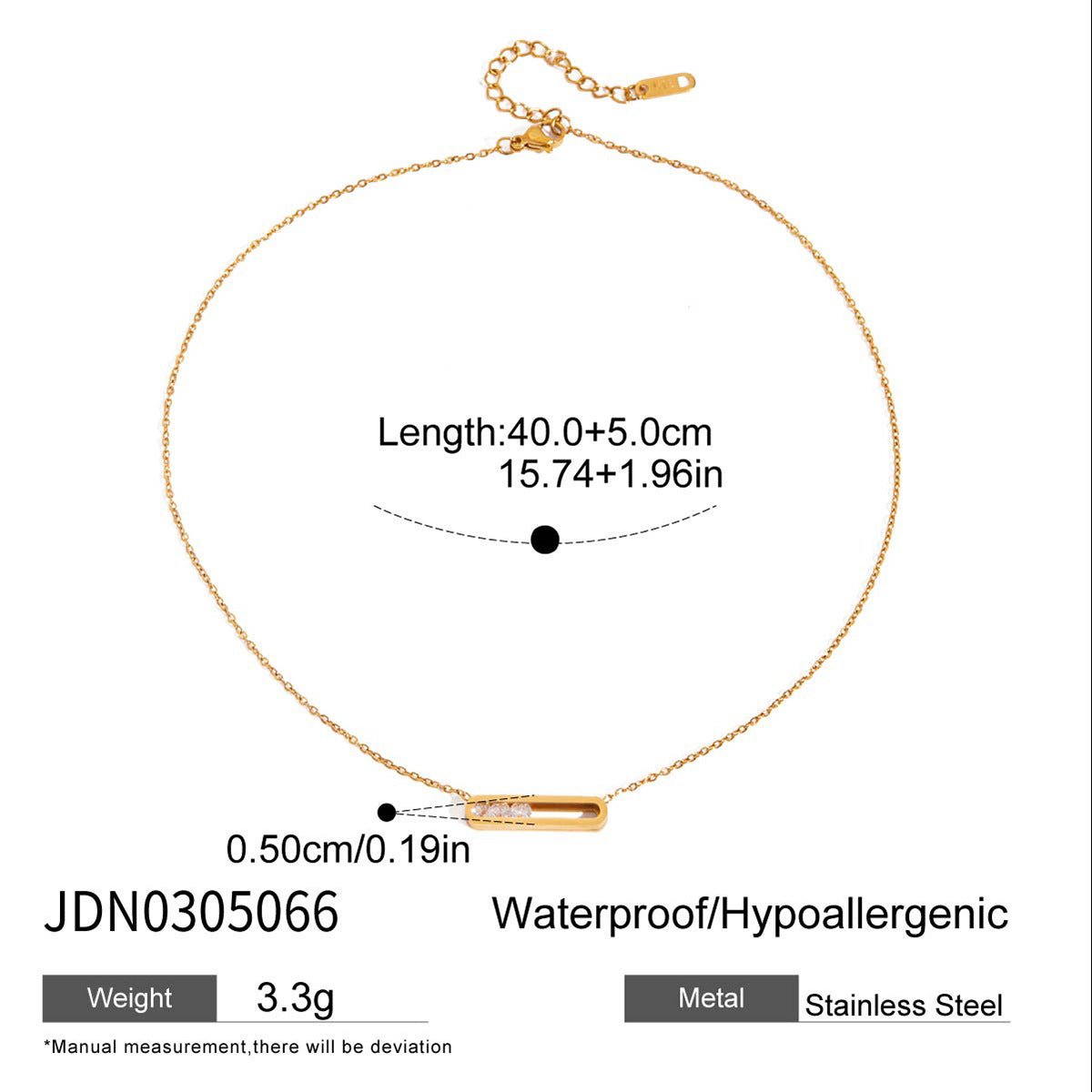 Titanium steel diamond necklace - Figgostyle