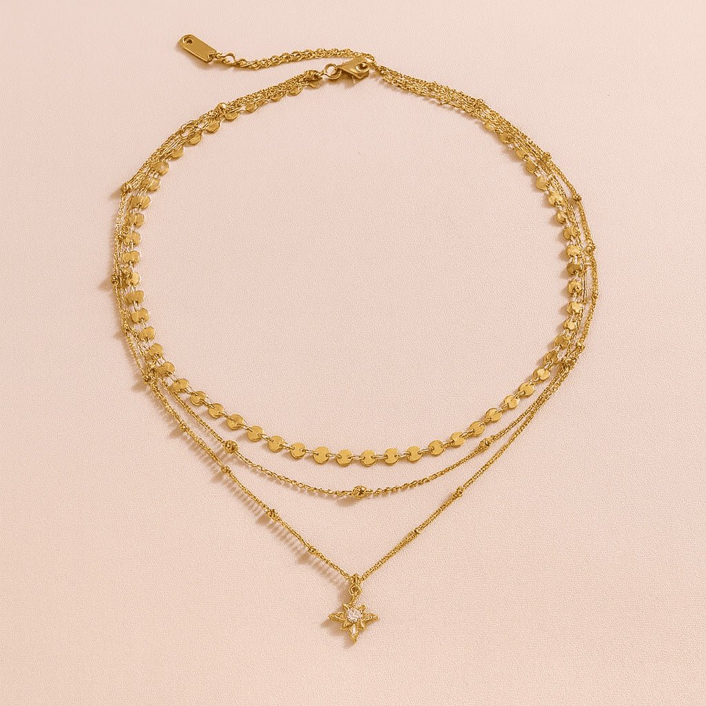 Titanium steel eight - pointed star necklace - Figgostyle