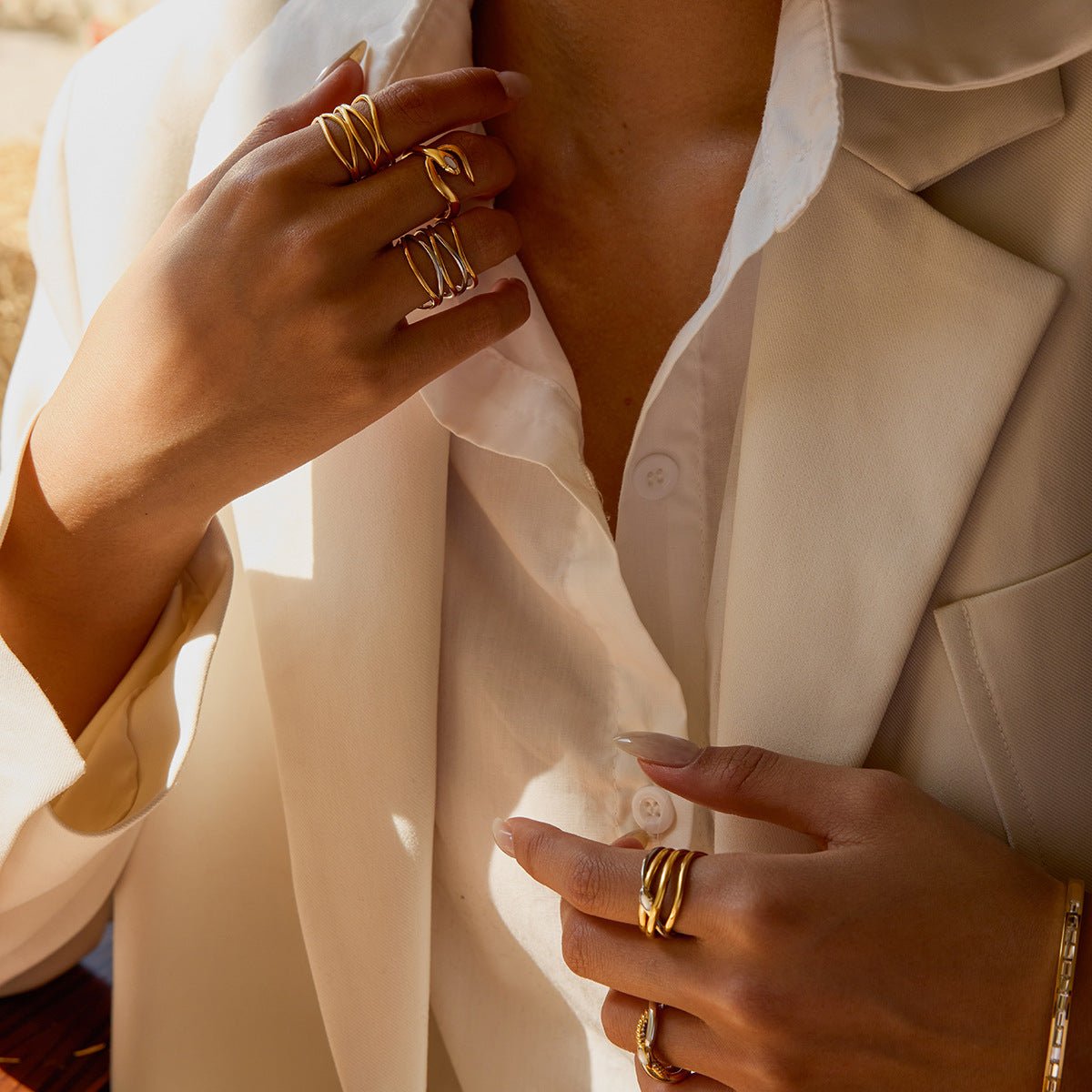 Titanium steel non - fading jewelry high - end rings cross - border rings - Figgostyle