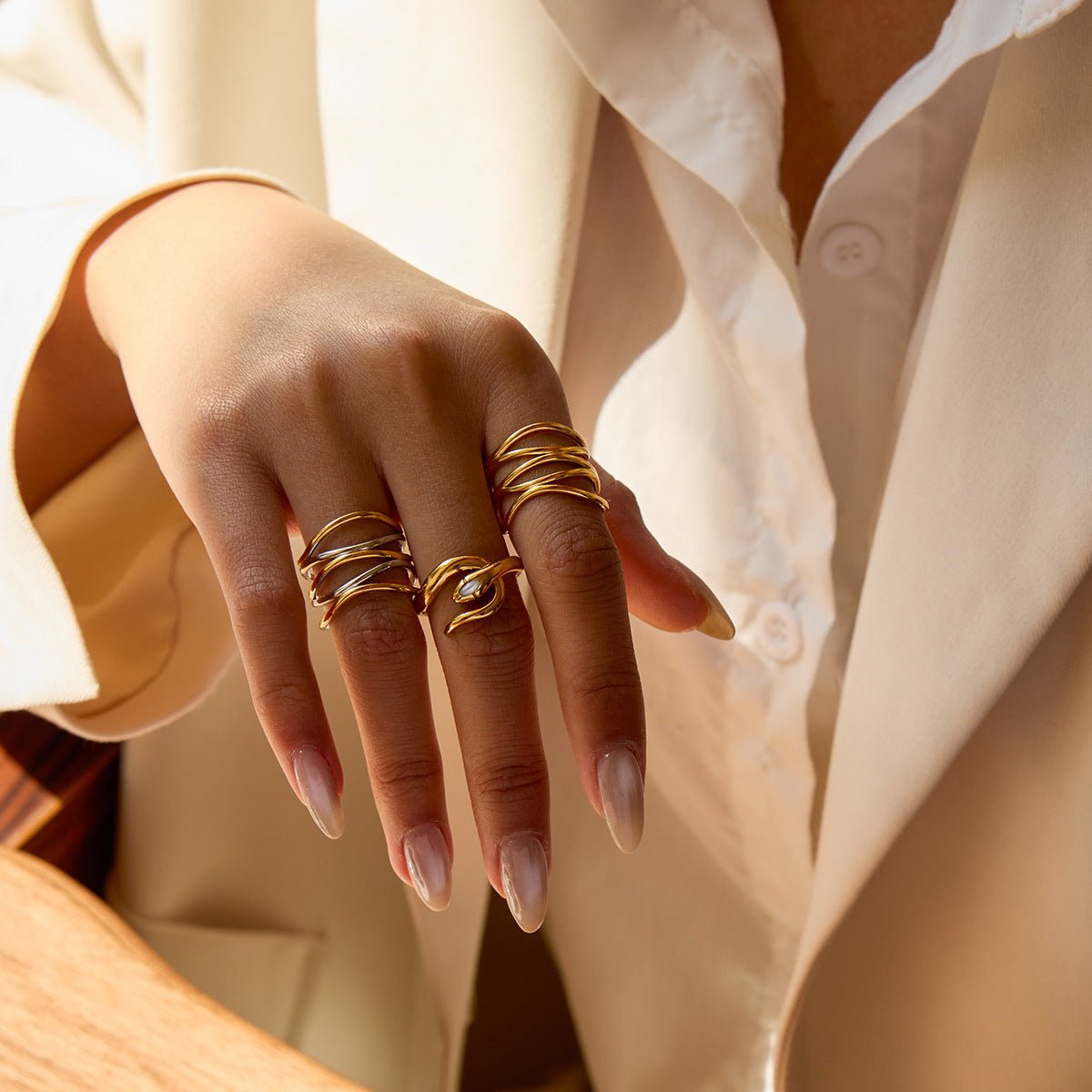 Titanium steel non - fading jewelry high - end rings cross - border rings - Figgostyle