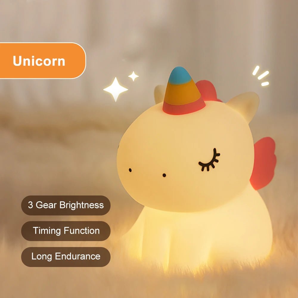 unicorn Cute Silicone LED Night Light For Kids children - Figgostyle