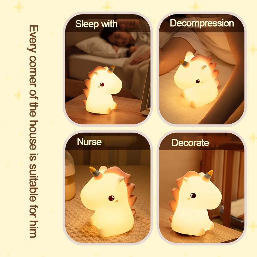 unicorn Cute Silicone LED Night Light For Kids children - Figgostyle