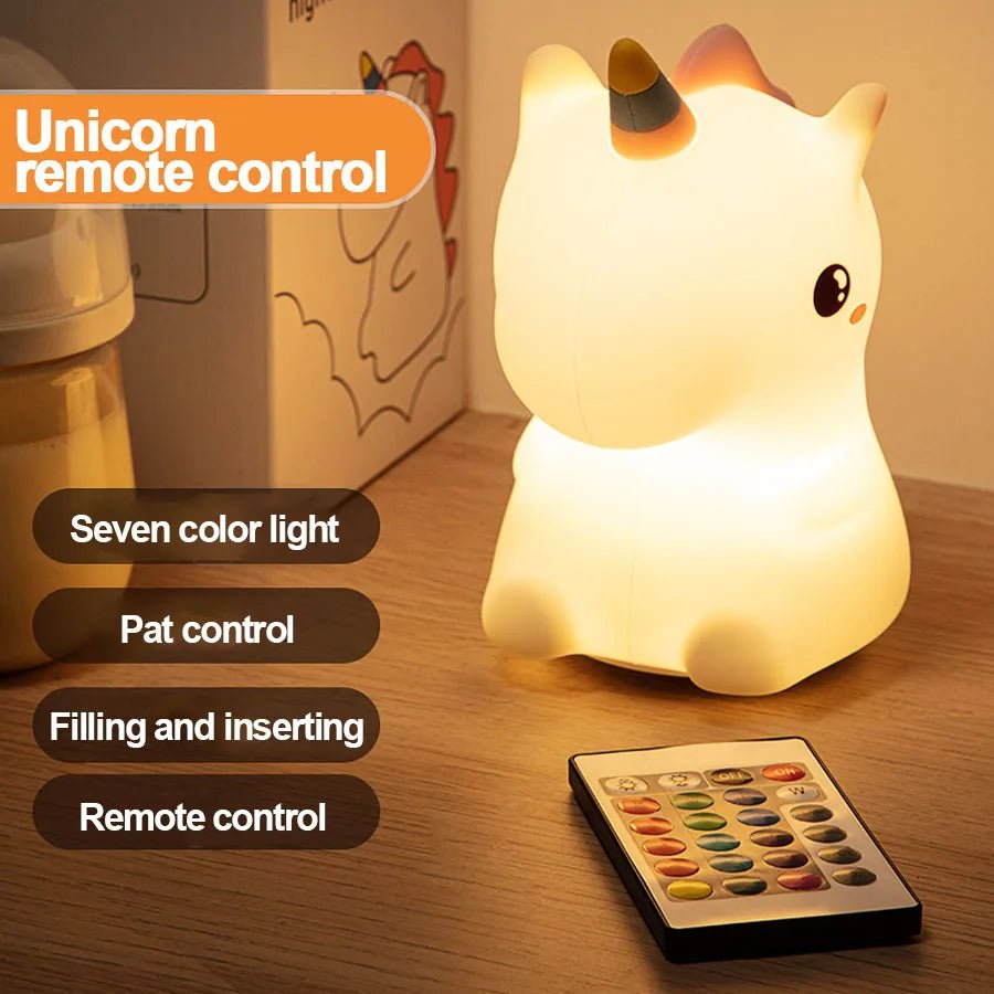 unicorn Cute Silicone LED Night Light For Kids children - Figgostyle