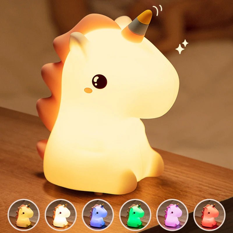 unicorn Cute Silicone LED Night Light For Kids children - Figgostyle