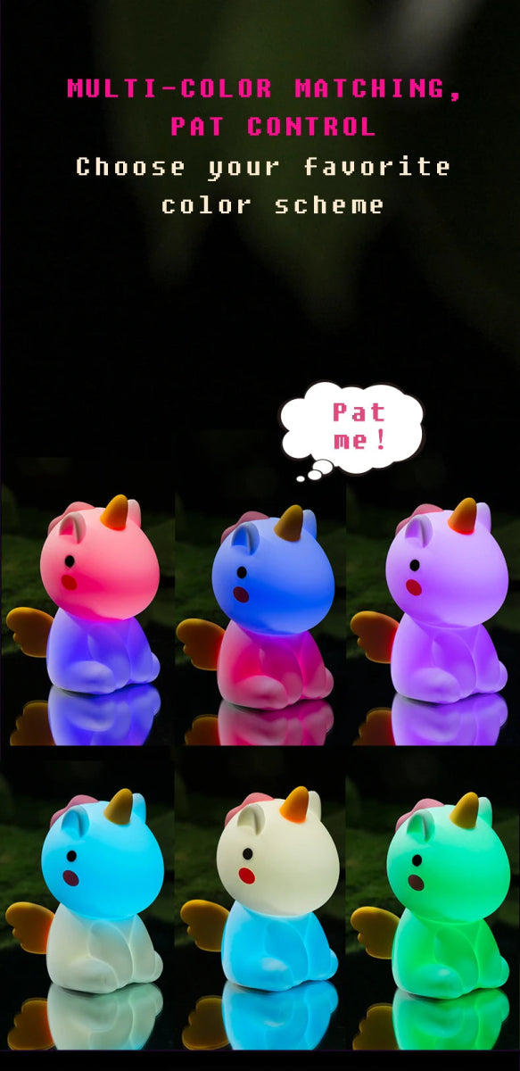 unicorn Cute Silicone LED Night Light For Kids children - Figgostyle