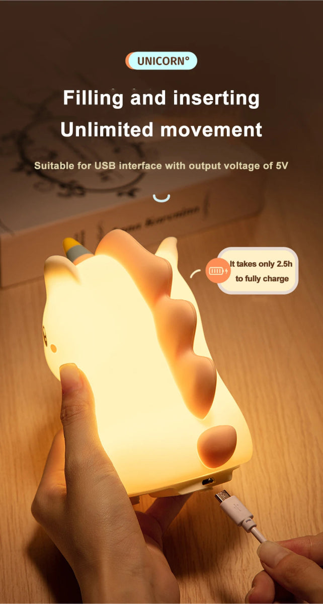 unicorn Cute Silicone LED Night Light For Kids children - Figgostyle