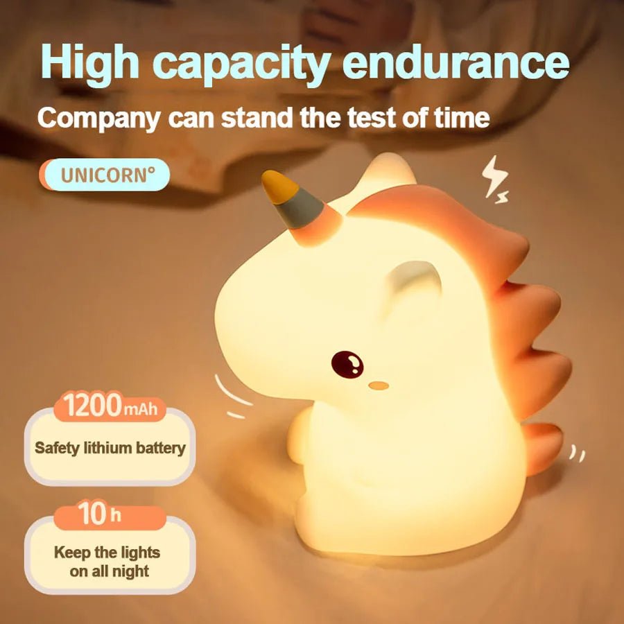 unicorn Cute Silicone LED Night Light For Kids children - Figgostyle