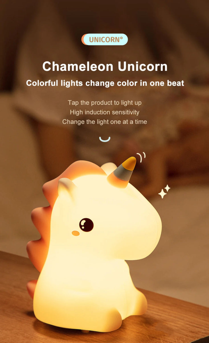 unicorn Cute Silicone LED Night Light For Kids children - Figgostyle