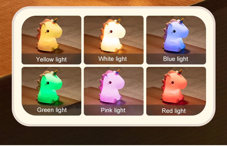 unicorn Cute Silicone LED Night Light For Kids children - Figgostyle