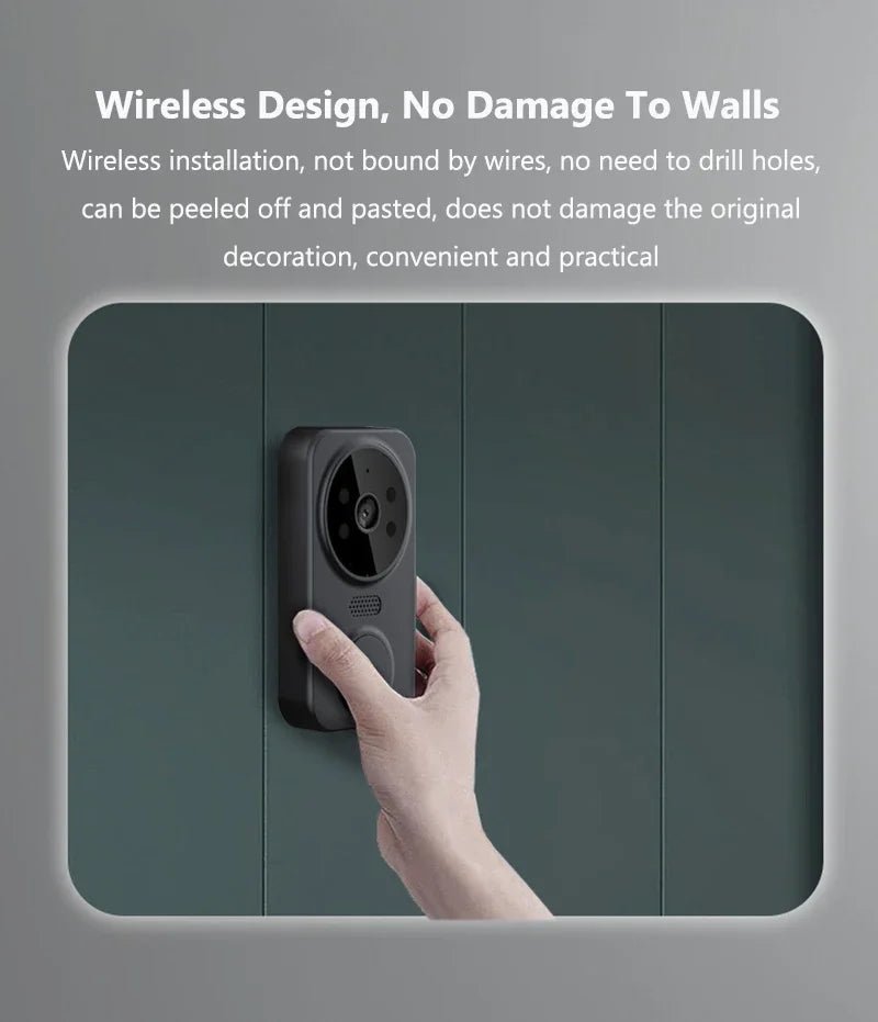 WiFi Smart Audio Doorbell Camera 2 - Way Audio Wireless Visual Intercom Doorbell with Remote Monitor Indoor Outdoor Surveillance - Figgostyle