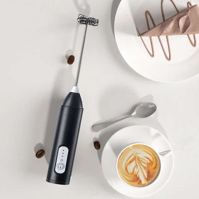 Wireless Milk Frother Electric Type - C Handheld Blender Stainless Steel Mini Coffee Maker Whisk Mixer For Coffee Cappuccino Cream - Figgostyle