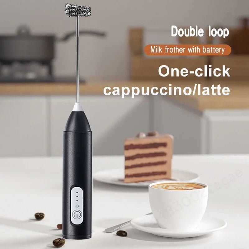 Wireless Milk Frother Electric Type - C Handheld Blender Stainless Steel Mini Coffee Maker Whisk Mixer For Coffee Cappuccino Cream - Figgostyle