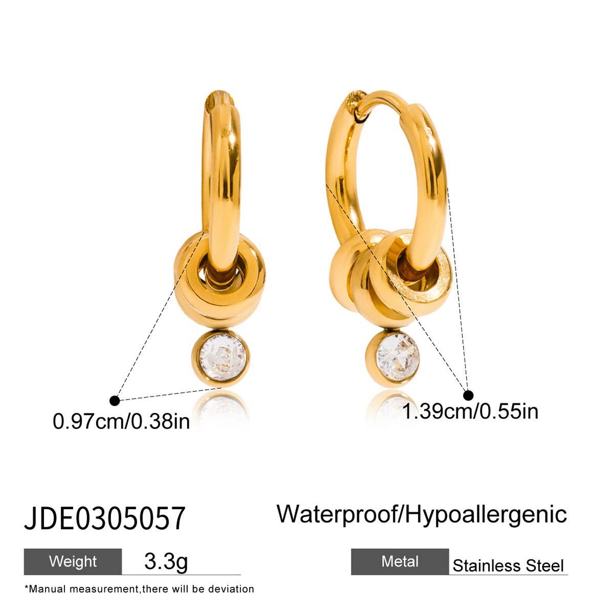 Zircon earrings with a touch of understated luxury. - Figgostyle