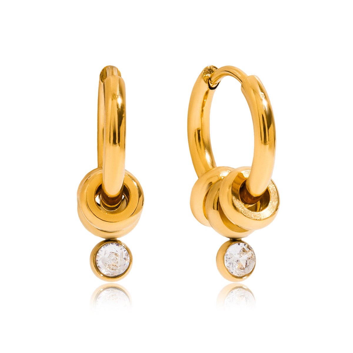 Zircon earrings with a touch of understated luxury. - Figgostyle